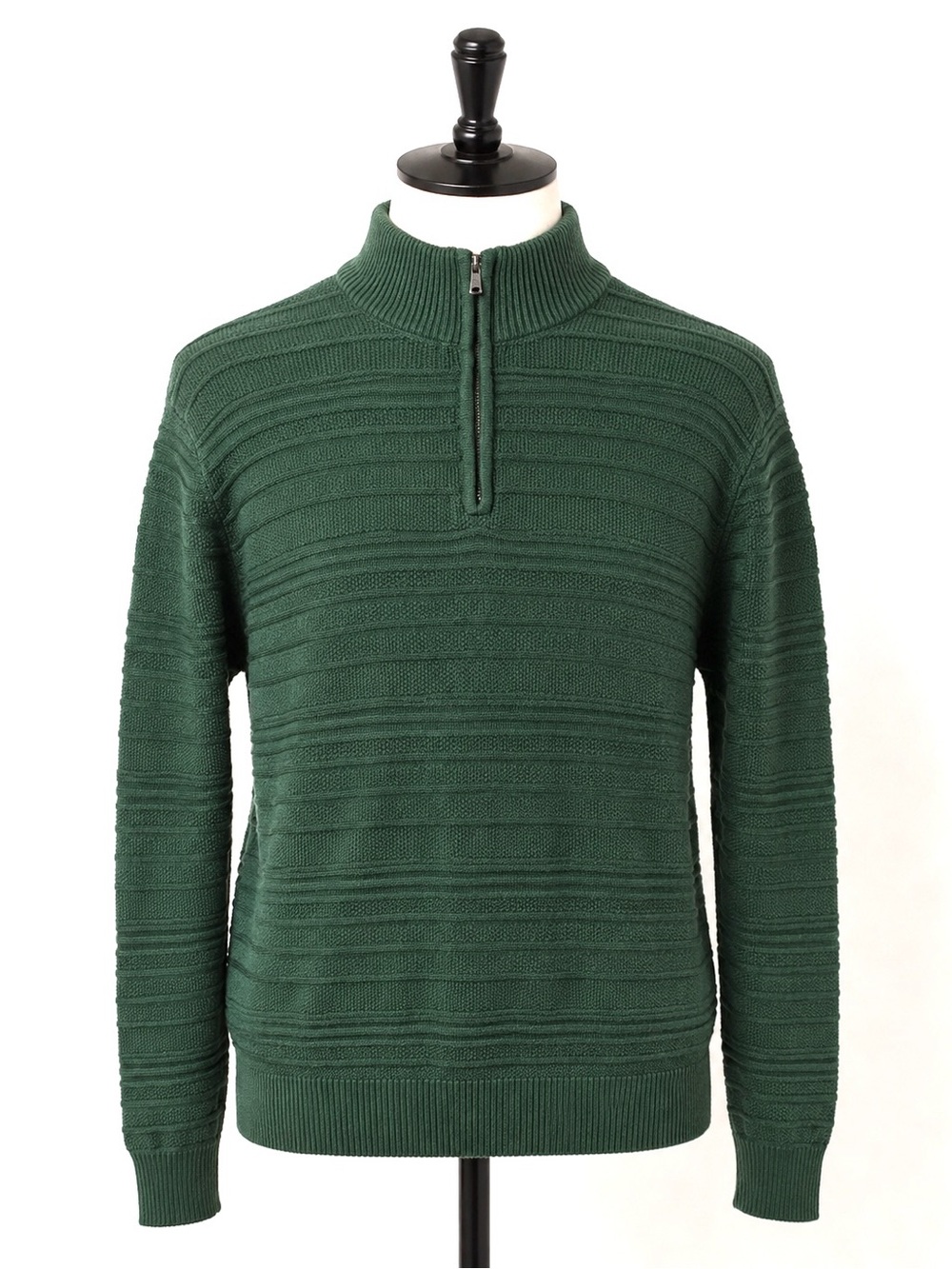 Ralph Lauren Chaps Mens M Green 1/4 Zip Pullover Sweater knit